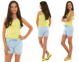 dievčenské krajkové šortky svetlomodré