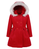 dievčenský flaušový kabát MIRABELLA červený