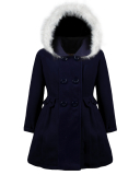 dievčenský flaušový kabát MIRABELLA modrý