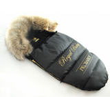 detský fusak na zimu s kožušinou Royal Baby L/XL čierny