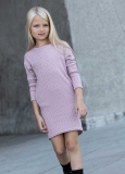 dievčenské pletené šaty s vreckami ružové