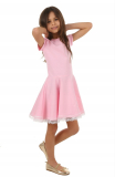 dievčenské letné šaty s krajkou ružové