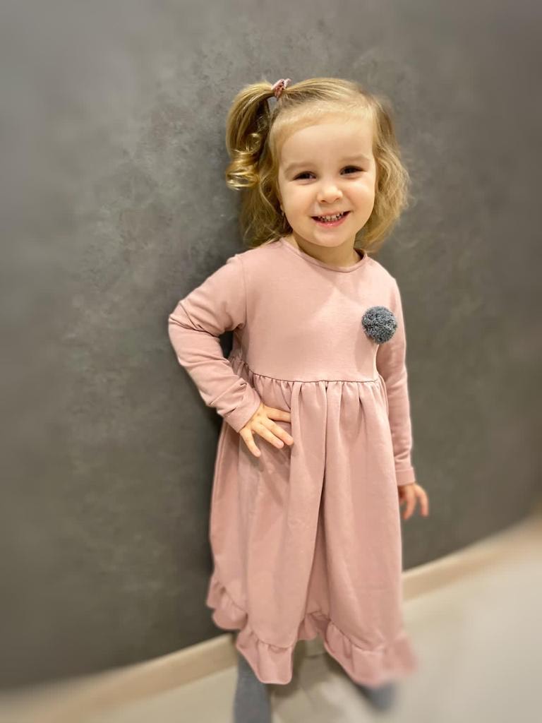 dievčenské šaty s malým brmbolcom staroružové