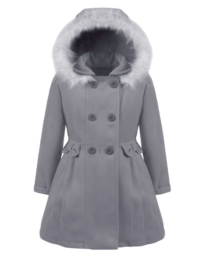 dievčenský flaušový kabát MIRABELLA sivý