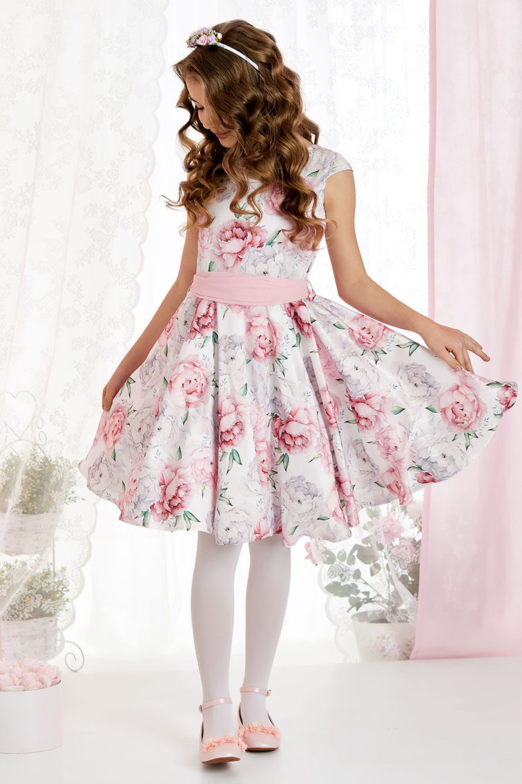 dievčenské šaty s kvetinovou potlačou JENNIFER