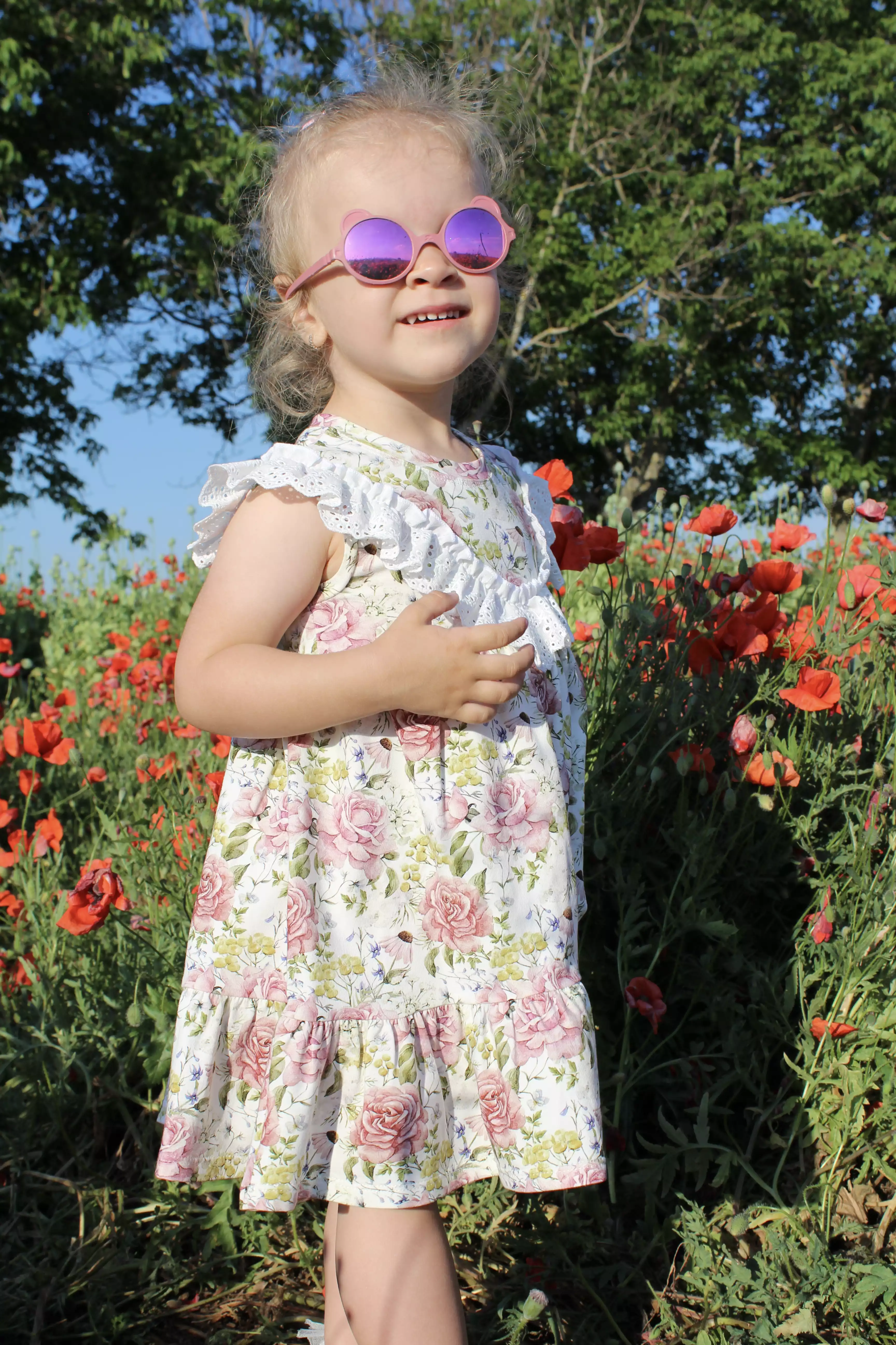 dievčenské letné kvetinové šaty