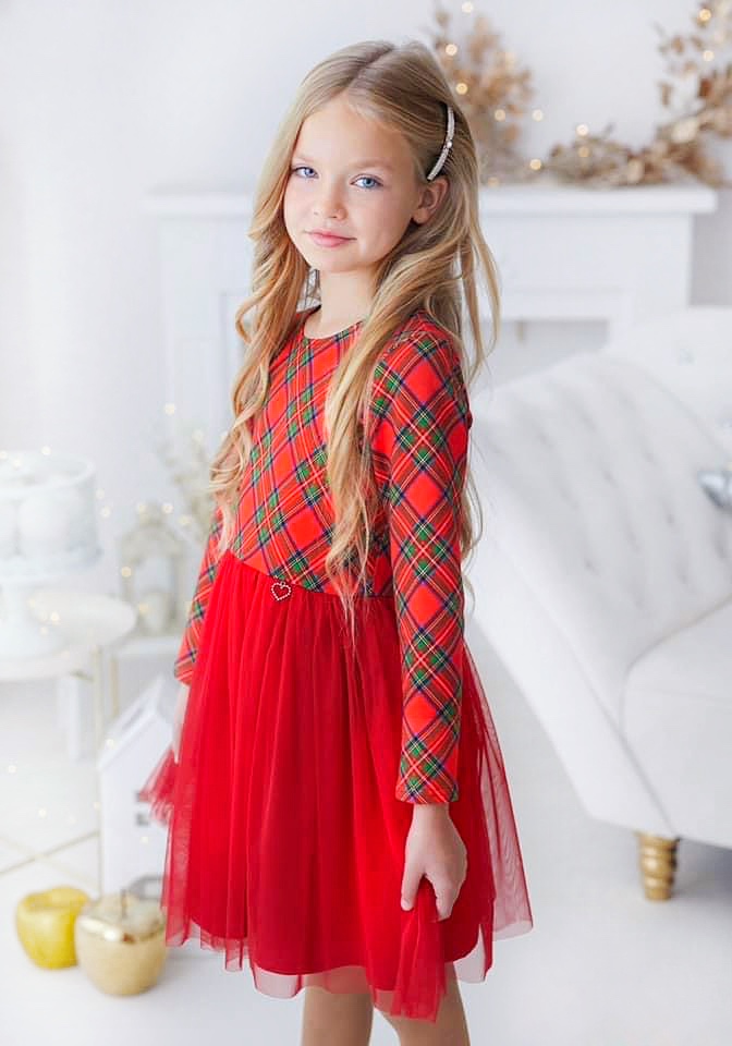 dievčenské šaty s tylom červené