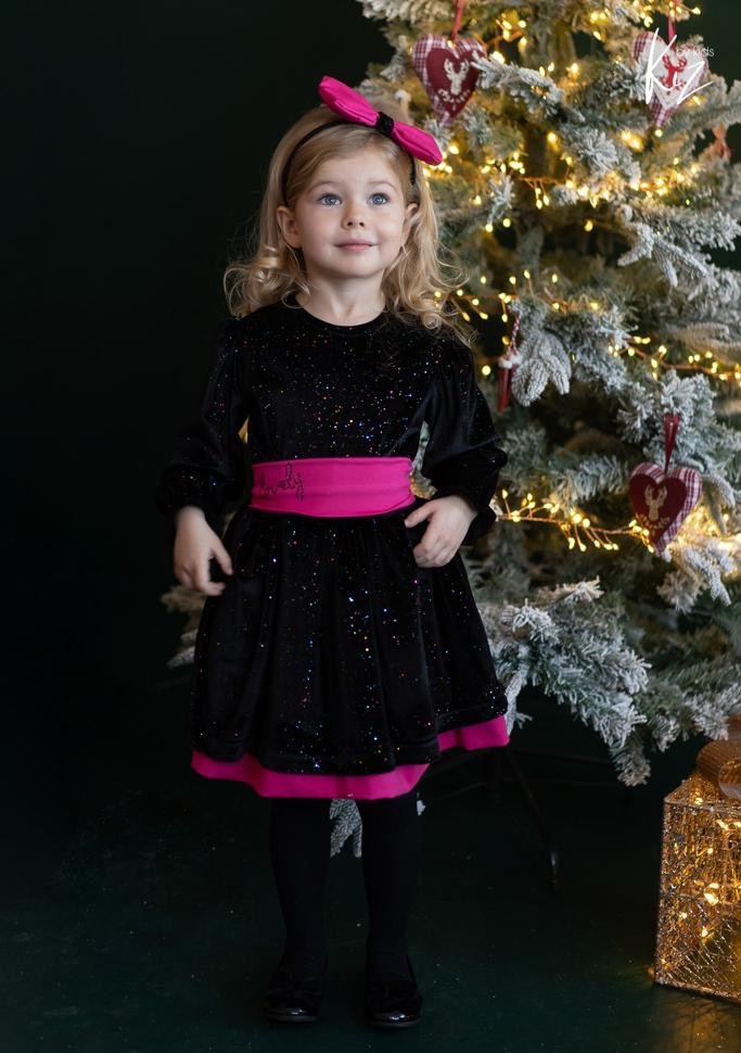 dievčenské šaty s jemnými trblietkami čierne