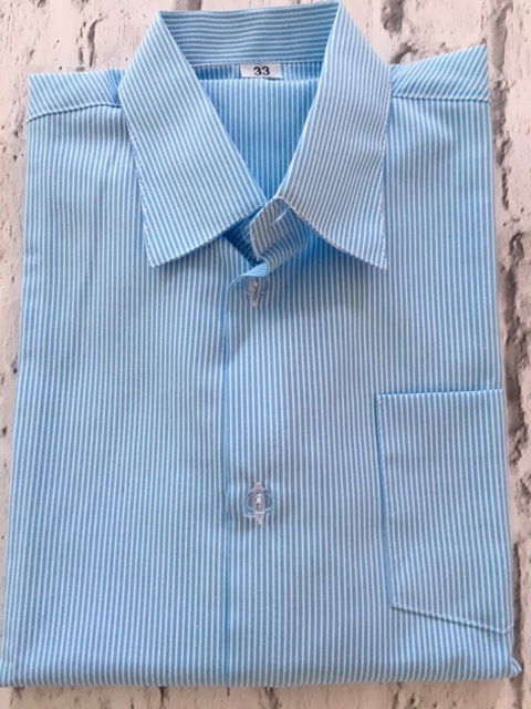 chlapčenská elegantná košeľa s prúžkami v bielo-modrej farbe