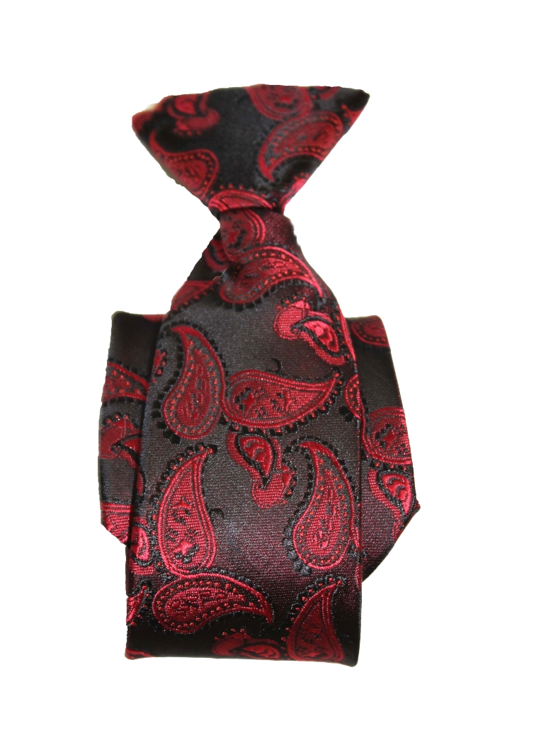 chlapčenská kravata s kašmírovým vzorom červená