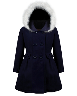 dievčenský flaušový kabát MIRABELLA modrý 134