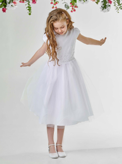 dievčenské šaty na 1. sv. prijímanie SCARLET biele