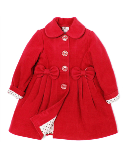 dievčenský flaušový kabát KELLY červený