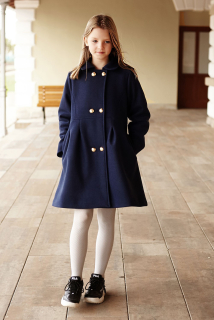 dievčenský zimný kabát AGATA modrý