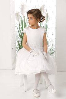 dievčenské slávnostné biele šaty SARA