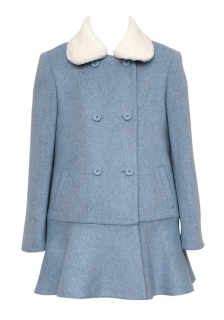 dievčenský jesenno-zimný kabát modrý