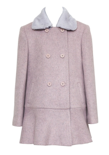 dievčenský jesenno-zimný kabát ružový