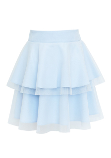dievčenská sukňa s volánmi modrá