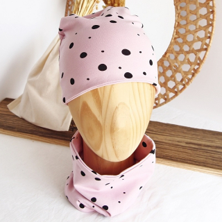 detská čiapka s nákrčníkom Pink Rain