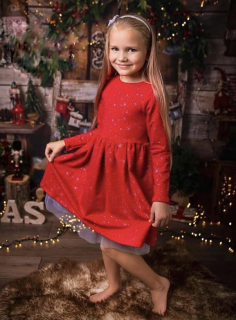 dievčenské vianočné šaty červené