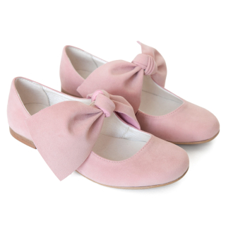 dievčenské elegantné topánky s mašľou ružové
