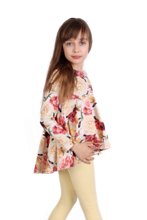 dievčenská kvetinová tunika s dlhým rukávom ĽALIA