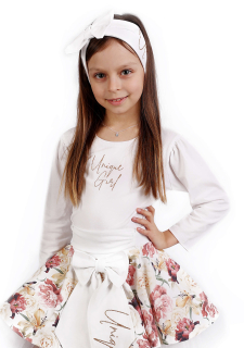 dievčenské tričko s dlhým rukávom Unique Girl biele