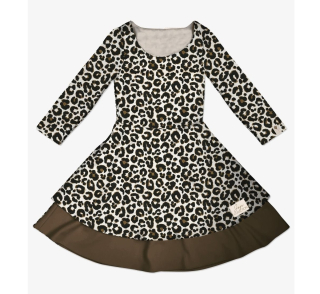 dievčenské volánové šaty WILD Leopard