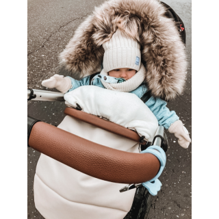 detský fusak na zimu s kožušinou S/M béžový