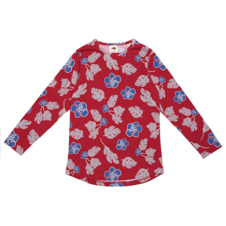 detské tričko s dlhým rukávom červené kvety