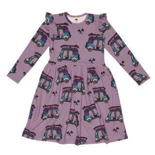 dievčenské šaty s dlhým rukávom Tuk-Tuk fialové