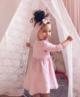 detské bavlnené šaty Doll ružové