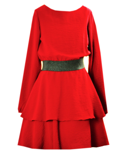 dievčenské šaty s opaskom MIRAY červené