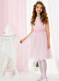dievčenské šaty s bodkami PERI ružové