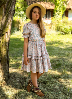 dievčenské letné šaty s drobnými kvietkami