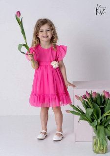 dievčenské sviatočné šaty s kvetinkami amarantové