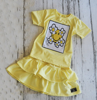 dievčenské tričko so smajlíkom žlté