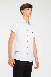 chlapčenská košeľa s krátkym rukávom biela