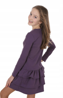 dievčenské volánové šaty fialové