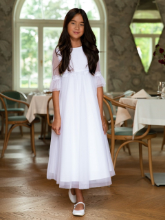 dievčenské šaty s guipure na 1. sv. prijímanie biele