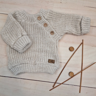 detský pletený sveter s gombíkmi cappuccino