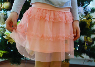 dievčenská sukňa MUMUkid v broskyňovej farbe